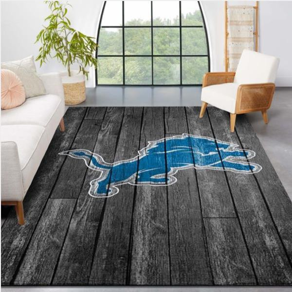 Detroit Lions NFL Team Logo Grey Wooden Style Style Nice Gift Home Decor Rectangle Area Rug.jpg