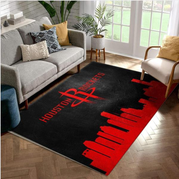 Houston Rockets Skyline Area Rug Carpet Bedroom Family Gift US Decor.jpg