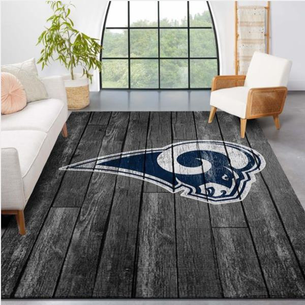 Los Angeles Rams Nfl Team Logo Grey Wooden Style Style Nice Gift Home Decor Rectangle Area Rug.jpg