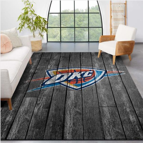 Oklahoma City Thunder Nba Team Logo Grey Wooden Style Nice Gift Home Decor Rectangle Area Rug.jpg