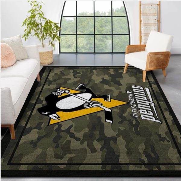 Pittsburgh Penguins NHL Team Logo Camo Style Nice Gift Home Decor Rectangle Area Rug.jpg