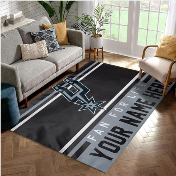 San Antonio Spurs NBA Reangle Area Rug Living Room Rug.jpg