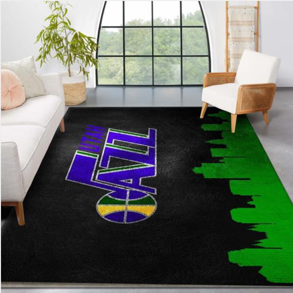 Utah Jazz Skyline NBA Team Logo Area Rug Living Room Rug US Gift Decor.jpg