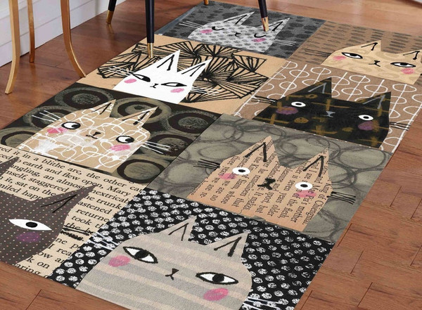 Cat Rugs, Abstract Cat Rugs, Cat Lover Rug, Animal Rug, Custom Rug, Door Mat, Decorative Rug, Bath Rug, Area Rug, Non-Slip Carpet,3.jpg