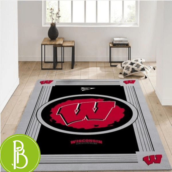 Elegant Wisconsin Badgers Ncaa Team Logo Area Rug Perfect Gift For Home Decor - Print My Rugs.jpg