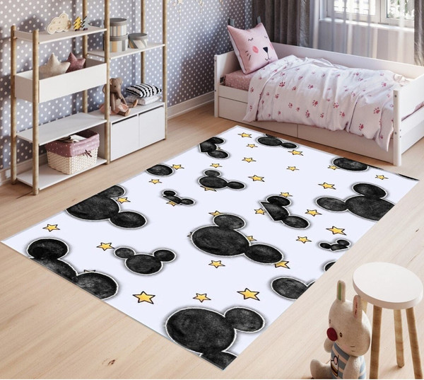 Mickey Pattern Rug • Non-Slip • Colorful Rug • Modern Rug • Aesthetic Room Decor • Gift For Kids • Personalized Gift • All Sizes and Shapes 1.jpg