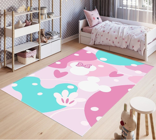 Mickey Pattern Rug • Non-Slip • Minnie Pattern • Kids Room Rug • Baby Room Decor • Gift For Kids • Personalized Gift • All Sizes and Shapes.jpg