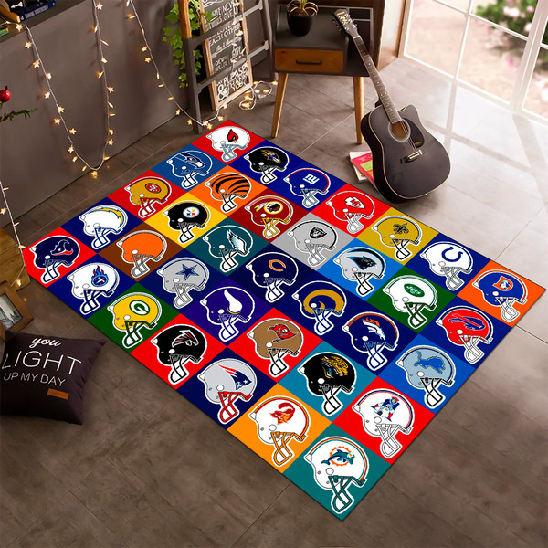 American Football Rug,Football Helmet Rug,Sports Rug,Area Rug,Gift For Him, Football Decor,Minimalist Rug,Colourfull Rug,Kids Room Rug.jpg