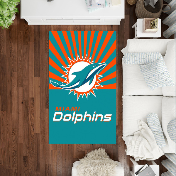 American Football Rug, Miami Dolphins, Kids Room Rug, Personalized Rug, Miami Dolphins Rug, Football Rug, Sports Decor, Game Room Rug.jpg