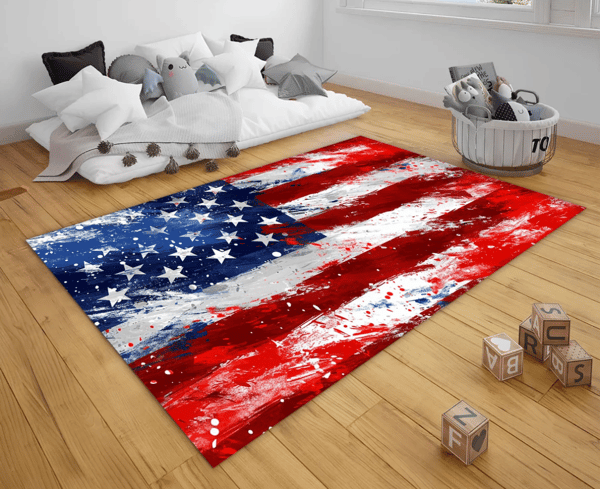 USA Flag Rug,American Rug,Modern Rug,Area Rug,Living Room Rug,Custom Rug, Non-Slip Base Rug,Interior Rug,Housewarming Gift.png