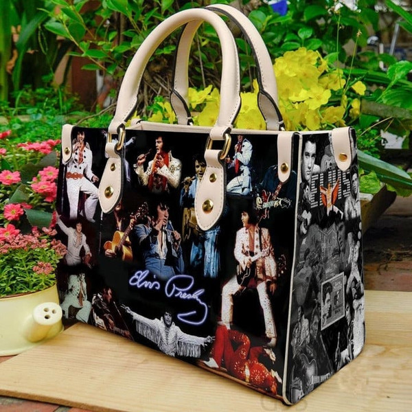 Elvis Presley Leather handBag, Leather Bag,Travel handbag,Teacher Handbag,Gift for fan,Handmade Bag,Custom Bag,Vintage Bags,Woman Shoulder.jpg