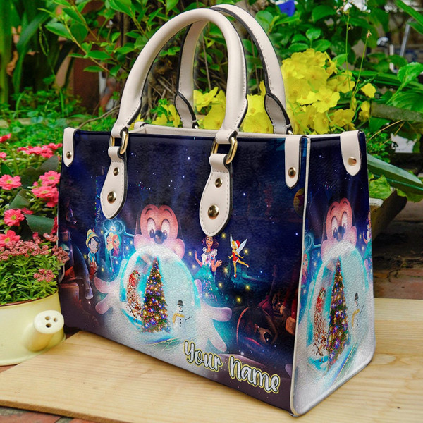 Mickey Leather Handbag,Disney Characters Wallpaper Handbag,Mickey Women Bag,Women Leather Bag,Gift For Disney Fans,Custom Bag,Christmas Gift-1.jpg