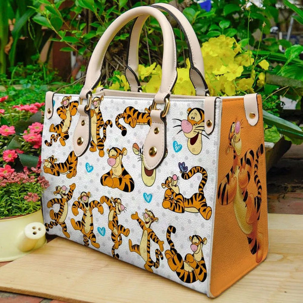 Tigger Winnie The Pooh Leather Bag, Custom Tigger  Woman Handbag, Tigger Lover's Handbag,Custom Leather Bag,Personalized Bag, Vintage Bag.jpg