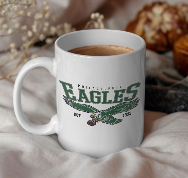 Philadelphia Football Coffee Mug, Retro 90s MensWomens Mug, Vintage Philadelphia Football Mug, Philadelphia Fan, Bird Gang Gift, Eagles.jpg