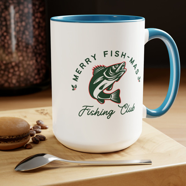 merry Fish-Mas Retro Coffee Mugs, Fishing Club Mug, Christ - Inspire Uplift