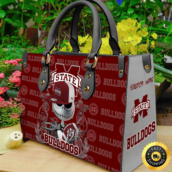 Mississippi State Bulldogs NCAA Jack Skellington Women Leather Bag.jpg