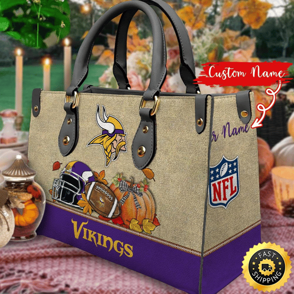 NFL Minnesota Vikings Autumn Women Leather Bag.jpg