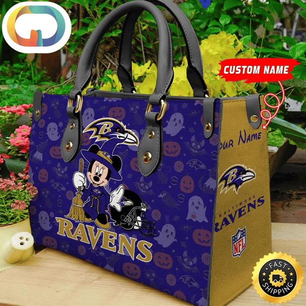Baltimore Ravens NFL Minnie Halloween Women Leather Hand Bag.jpg