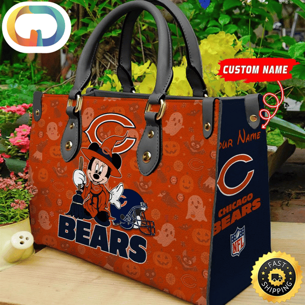 Chicago Bears NFL Minnie Halloween Women Leather Hand Bag.jpg