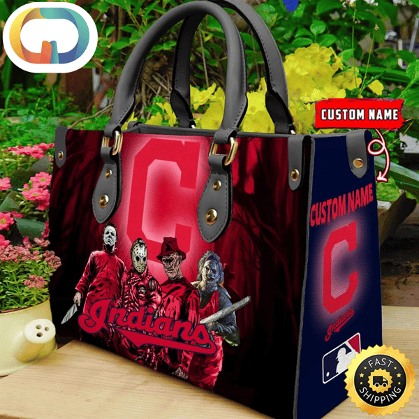 Cleveland Indians MLB Halloween Women Leather Hand Bag.jpg