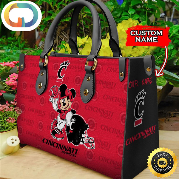 Custom Name Ncaa Cincinnati Bearcats Mickey Leather Bag.jpg
