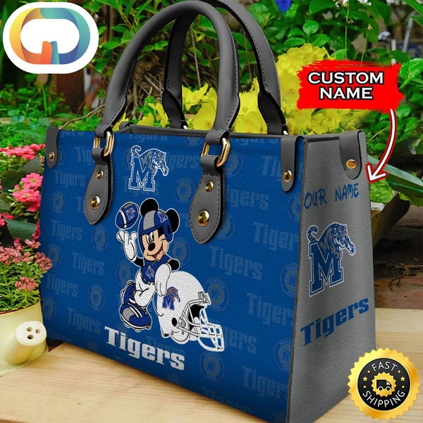 Custom Name Ncaa Memphis Tigers Mickey Leather Bag.jpg