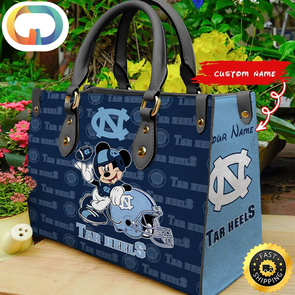 Custom Name Ncaa North Carolina Tar Heels Mickey Leather Bag.jpg