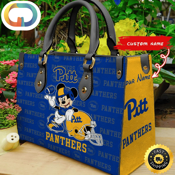 Custom Name Ncaa Pittsburgh Panthers Mickey Leather Bag.jpg