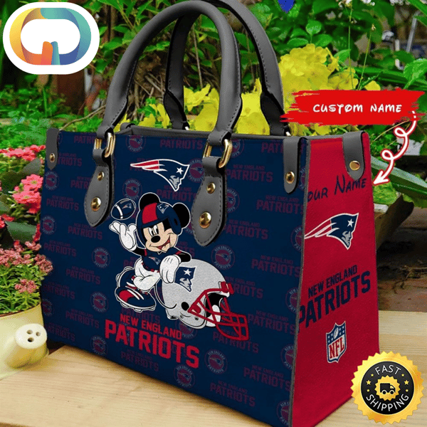 Custom Name NFL New England Patriots Leather Bag.jpg