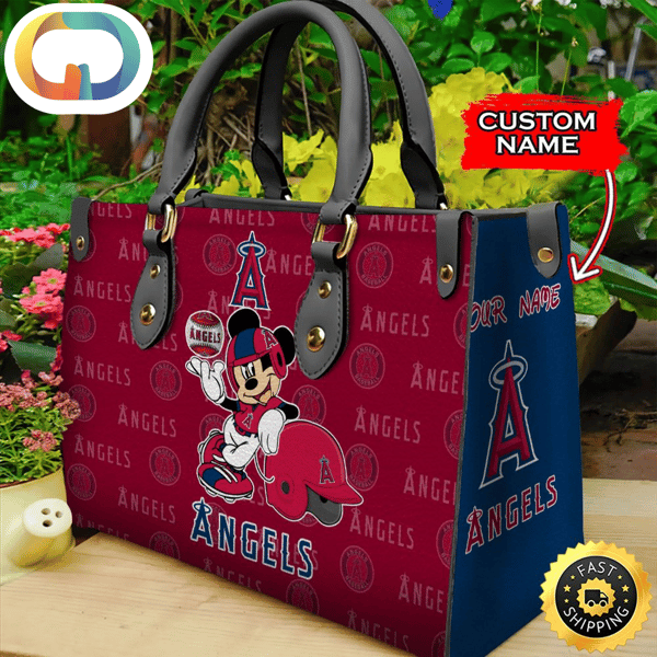 Custom Name USA - MLB Los Angeles Angels Mickey Leather Bag.jpg