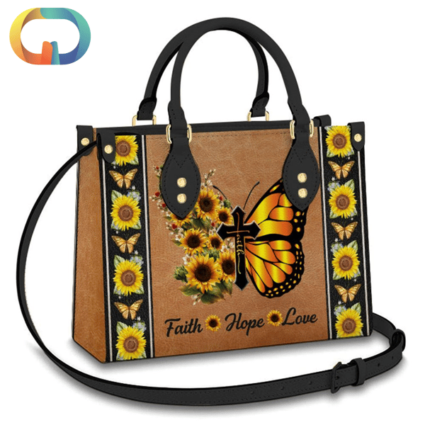 Faith Butterfly Sunflower Leather Women Handbags.jpg