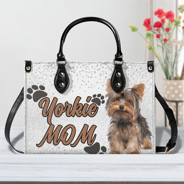 Dog Mom handbag, Yorkie Mom Purse, Dog Mom Gift, Yorkie Mama Bag, Yorkie Mom Gift,  Dog Mom Tote, Dog Mama Purse, Dog Parent Handbag,.jpg