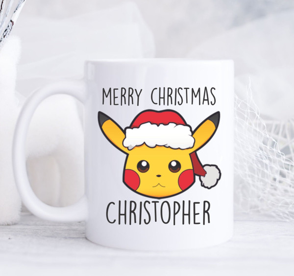 Pikachu Santa Mug  Pokemon, Fun Gift, Coffee Mug, Teenager, Young Adult Mug, Christmas, Personalized, Holiday, Merry Christmas, Pokemon.jpg