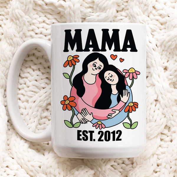CUSTOM Mama Mug, Personalised Mothers Day Gift, Gift from Daughter, Mama Est, Mum Since, Mom Mug Gift, Personalised Gift, Cute Custom Mug.jpg