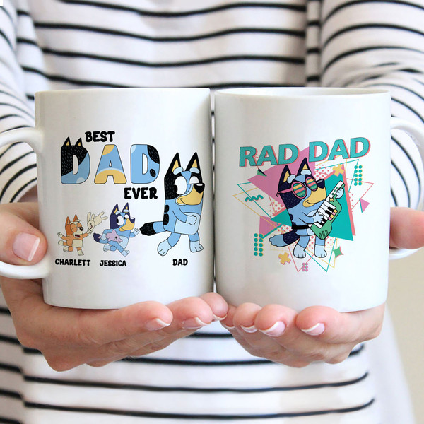 Maximum 4 kids, Custom Bluey Dad 11oz Mug, Best Dad Ever 15oz Mug, Personalized Bluey Dad Mug, Bluey Fathers Day Mug, Custom Bluey Mug.jpg