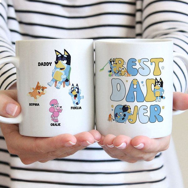 Maximum 5 kids, Custom Bluey Dad 11oz Mug, Best Dad Ever Mug, Personalized Bluey Dad Mug, Bluey Fathers Day Mug, Custom Bluey Mug.jpg