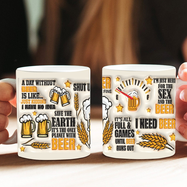 Worlds Best Dad 3D Mug, Dad Beer 3D Inflated Puff Dad Beer Fathers Day Mug, Fathers Day Gift, Greatest Dad.jpg