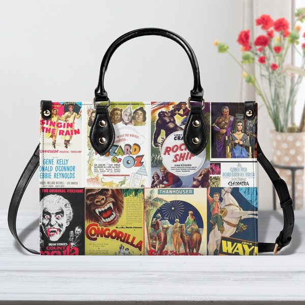 Vintage Movie Poster Handbag, Movie Poster Purse, Classic Movie Handbag, Gift for Movie Lover, Classic Move Purse, Old Movie Poster Handbag.jpg