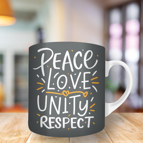 peace love unity respect font Mug Wrap Png, 11oz And 15oz Mug Template, Mug Sublimation Design, Mug Wrap Template, Instant Digital Download.jpg