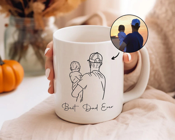 Custom Photo Mug for Dad, Dad Portrait Mug, Fathers Day Gifts, Dad Birthday Gifts, Gift for Husband, Gift for Him, Personalized Photo Mug.jpg