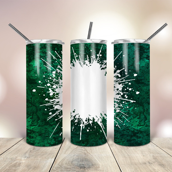 20 Oz skinny Tumbler Png Green White wrap tapered straight template digital download sublimation graphics  instant download  sublimation.jpg