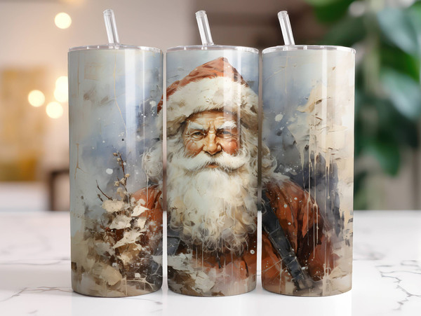 Christmas Tumbler Wrap PNG 20 oz Skinny Tumbler Sublimation Design Digital Download Instant Digital Only, Santa Claus Holiday Tumbler Design.jpg