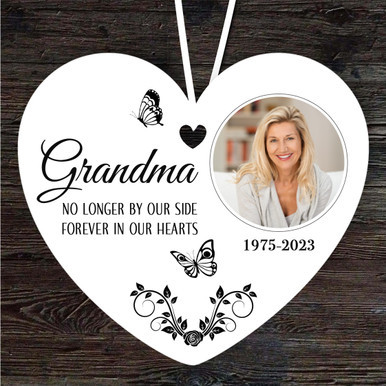 Grandma Memorial Keepsake Gift Photo Heart Personalised Hanging Ornament.jpg