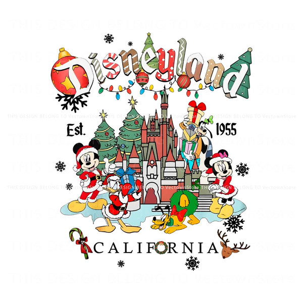 Vintage Christmas Disneyland Mickey And Friend PNG File.jpg