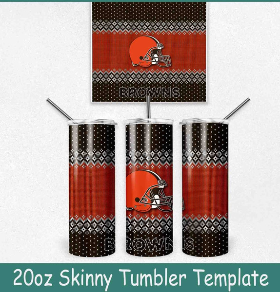 Cleveland Browns Ugly Sweater Christmas Tumbler Wrap.jpg