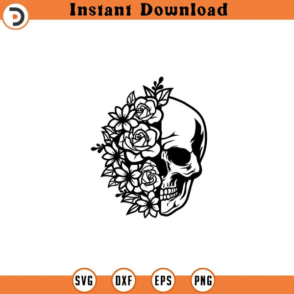 SVG210524351-Floral Half Skull Svg Skull with Flowers S.jpg