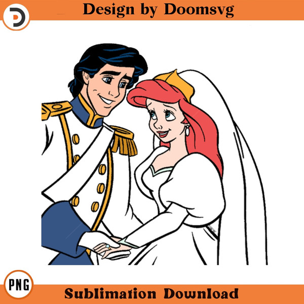 SH166-Ariel Eric Wedding Cartoon Clipart Download, PNG Download Cartoon Clipart Download, PNG Download.jpg