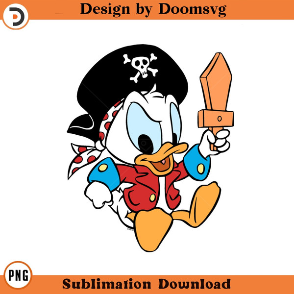 SH237-Baby Donald Pirate Cartoon Clipart Download, PNG Download Cartoon Clipart Download, PNG Download.jpg