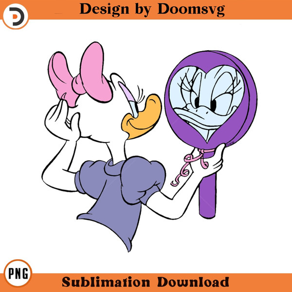 SH1445-Daisy Duck Mirror Cartoon Clipart Download, PNG Download Cartoon Clipart Download, PNG Download.jpg