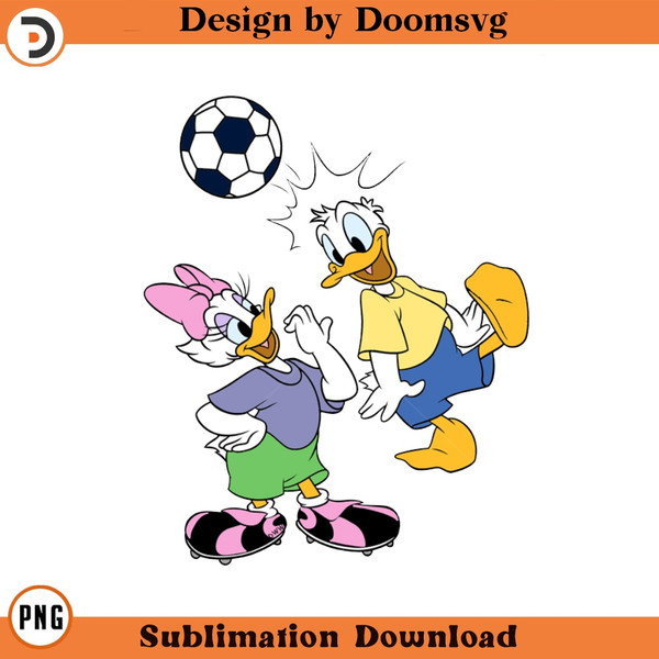 SH1649-Donald Daisy Soccer Cartoon Clipart Download, PNG Download Cartoon Clipart Download, PNG Download.jpg